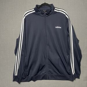 Adidas Essentials Men's 3 Stripe White Tricot Track Jacket 2X Athleisure Street